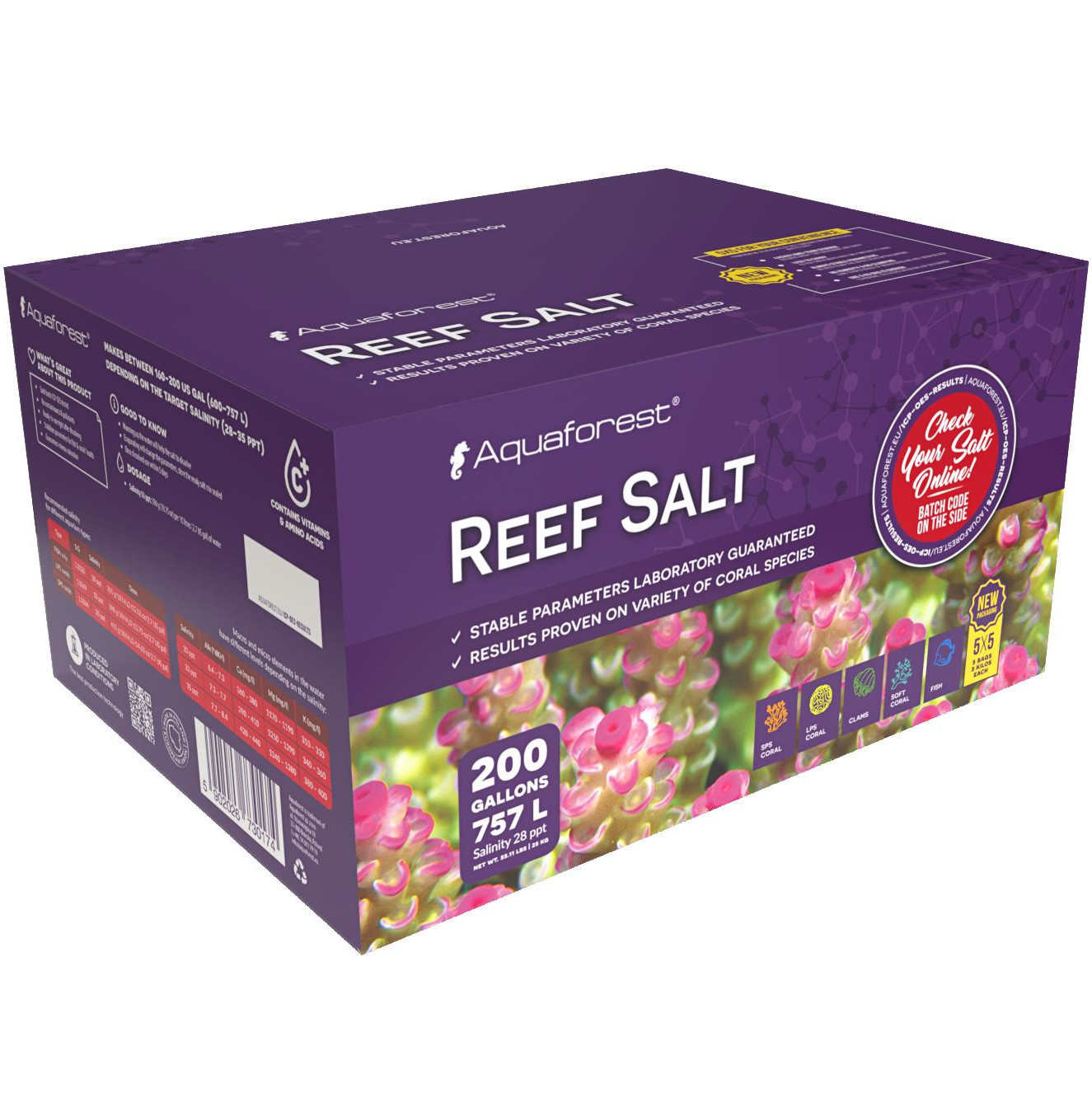 Aquaforest Reef Salt 25kg - BOX 5x5kg Sól morska + gratisy