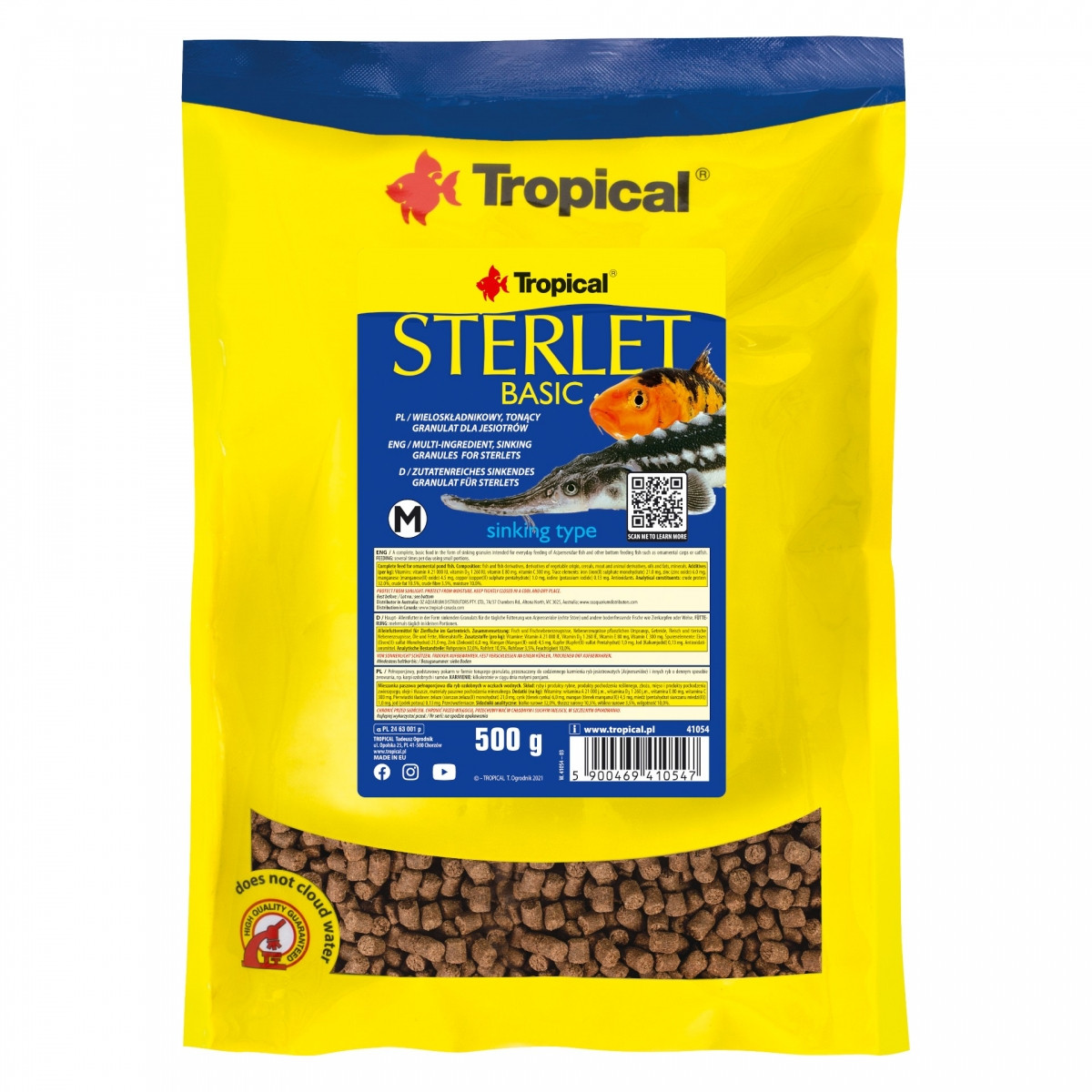 Tropical Sterlet Basic M 1l - 500g pokarm dla jesiotrów