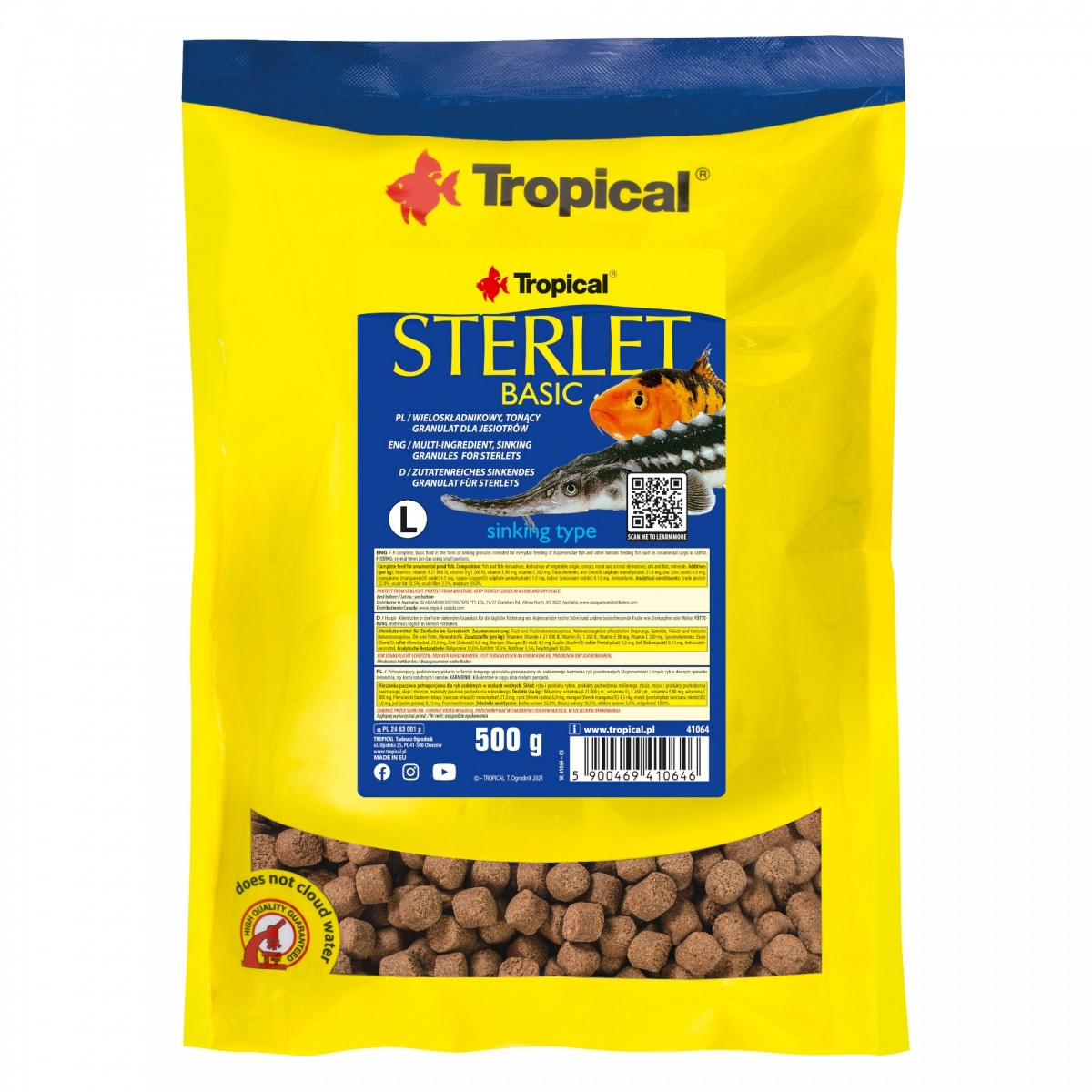 Tropical Sterlet Basic L 1l - 500g pokarm dla jesiotrów
