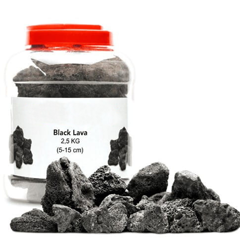 Black Lava Stone - Lawa czarna 2,5kg - Skała do akwarium