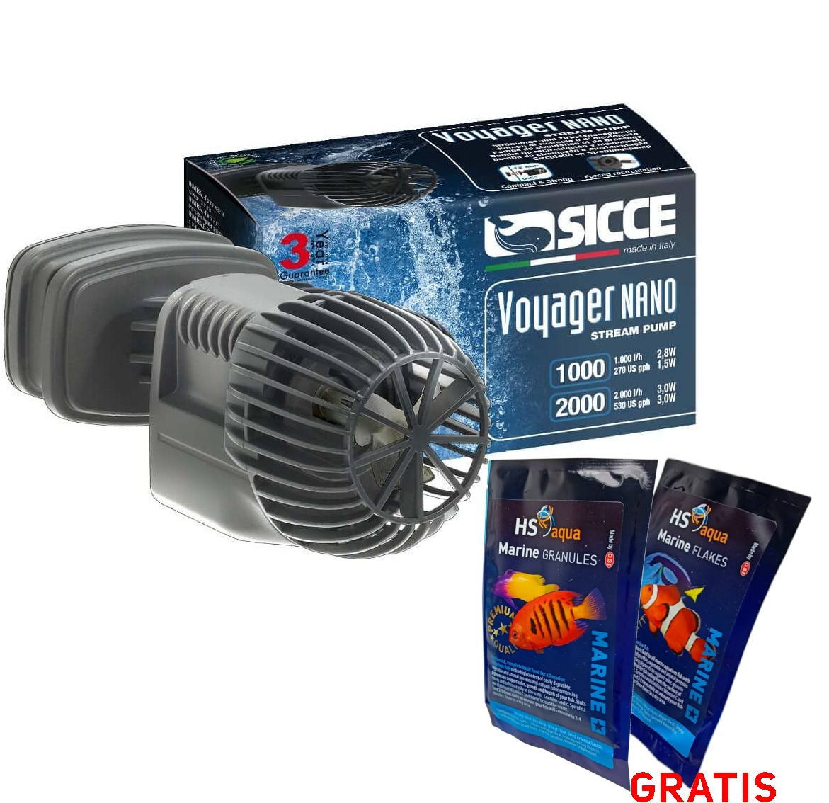 Sicce Voyager Nano 2000 Pompa cyrkulacyjna 3W 2000L/H + gratisy