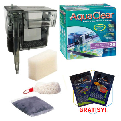 Hagen Aqua Clear 20 Mini Filtr kaskadowy do 78L + gratisy