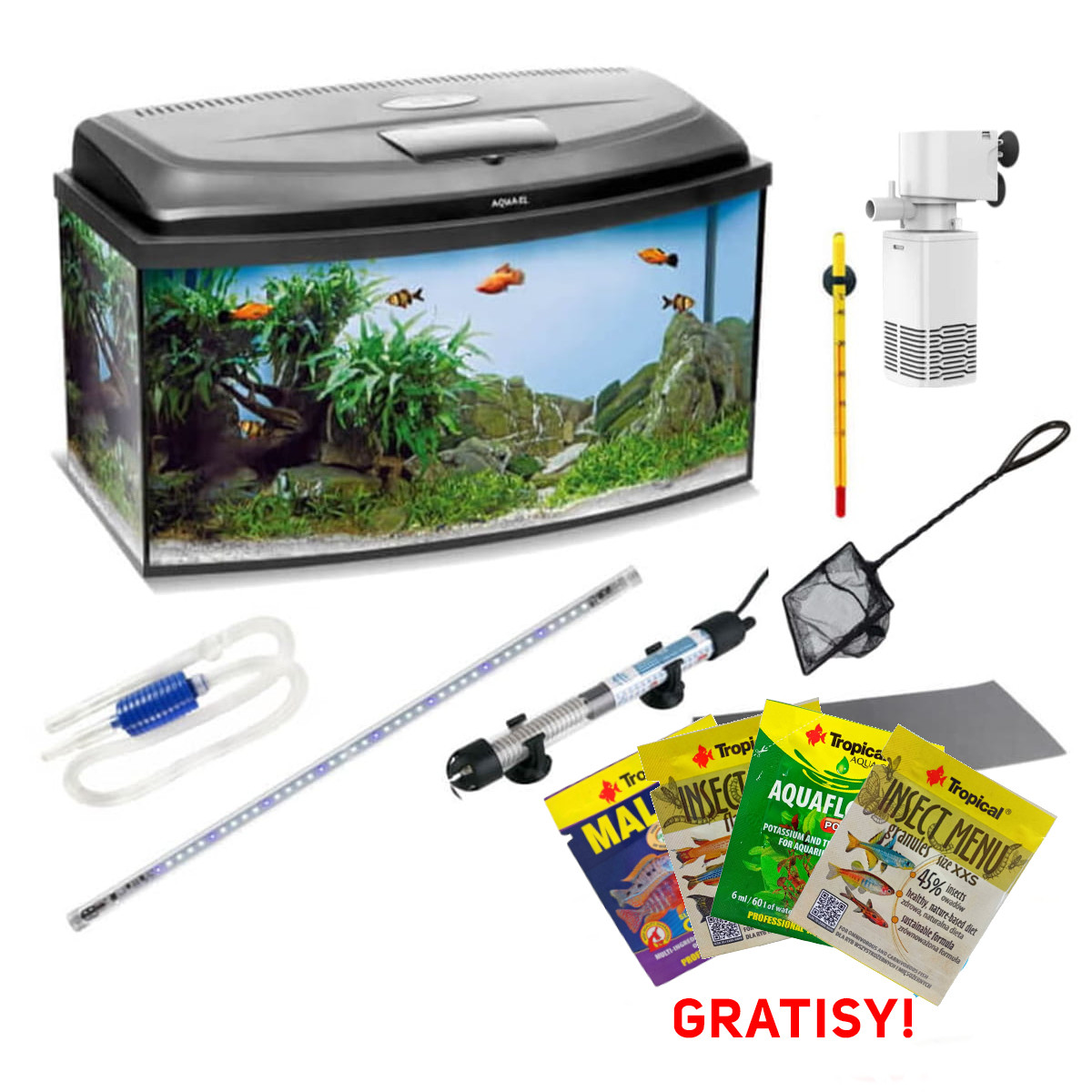 Akwarium 60 LED profil + full wyposażenie - V2