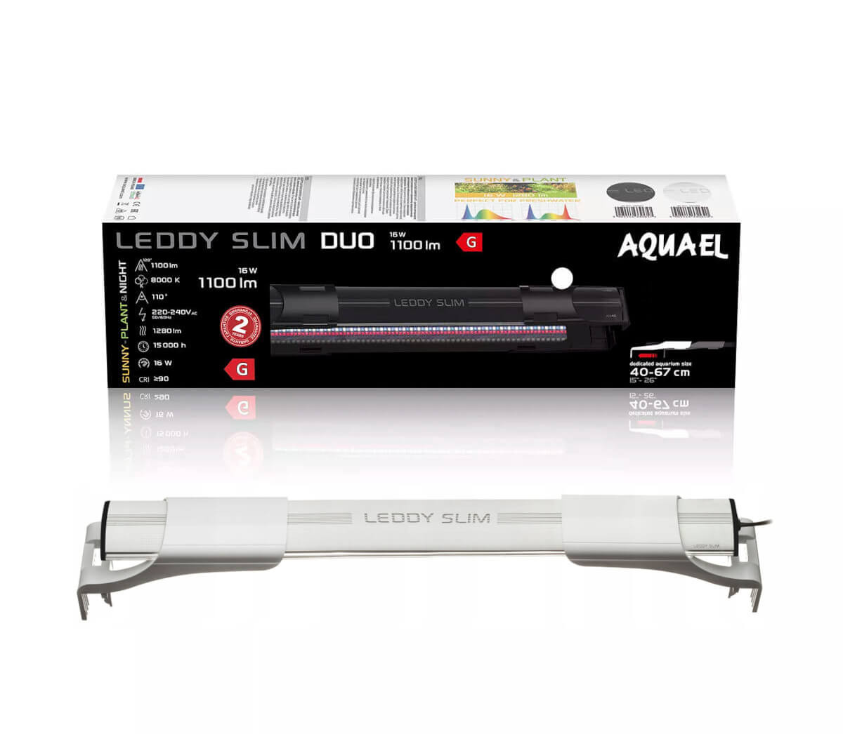 Aquael Leddy Slim Duo Sunny Plant&Night 16W LED biała 40-60cm