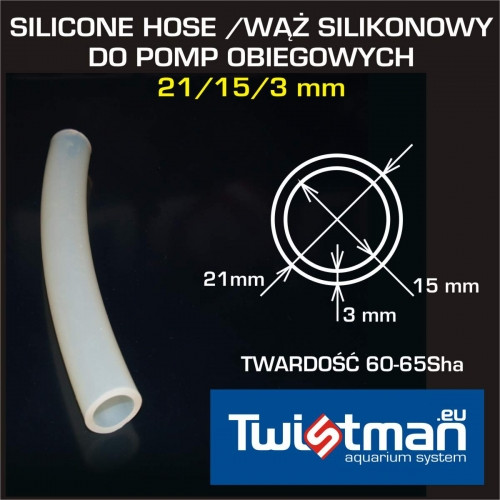 Wąż silikonowy do pomp obiegowych 21/15/3 mm, dł. 10 cm