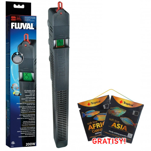 Fluval E200 grzałka z termostatem 200W do akwarium + gratisy