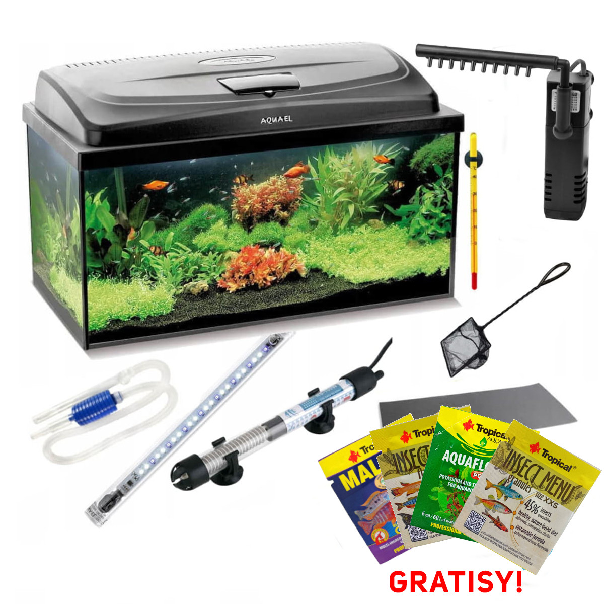 Akwarium 112L LED D&N proste + full wyposażenie - V2