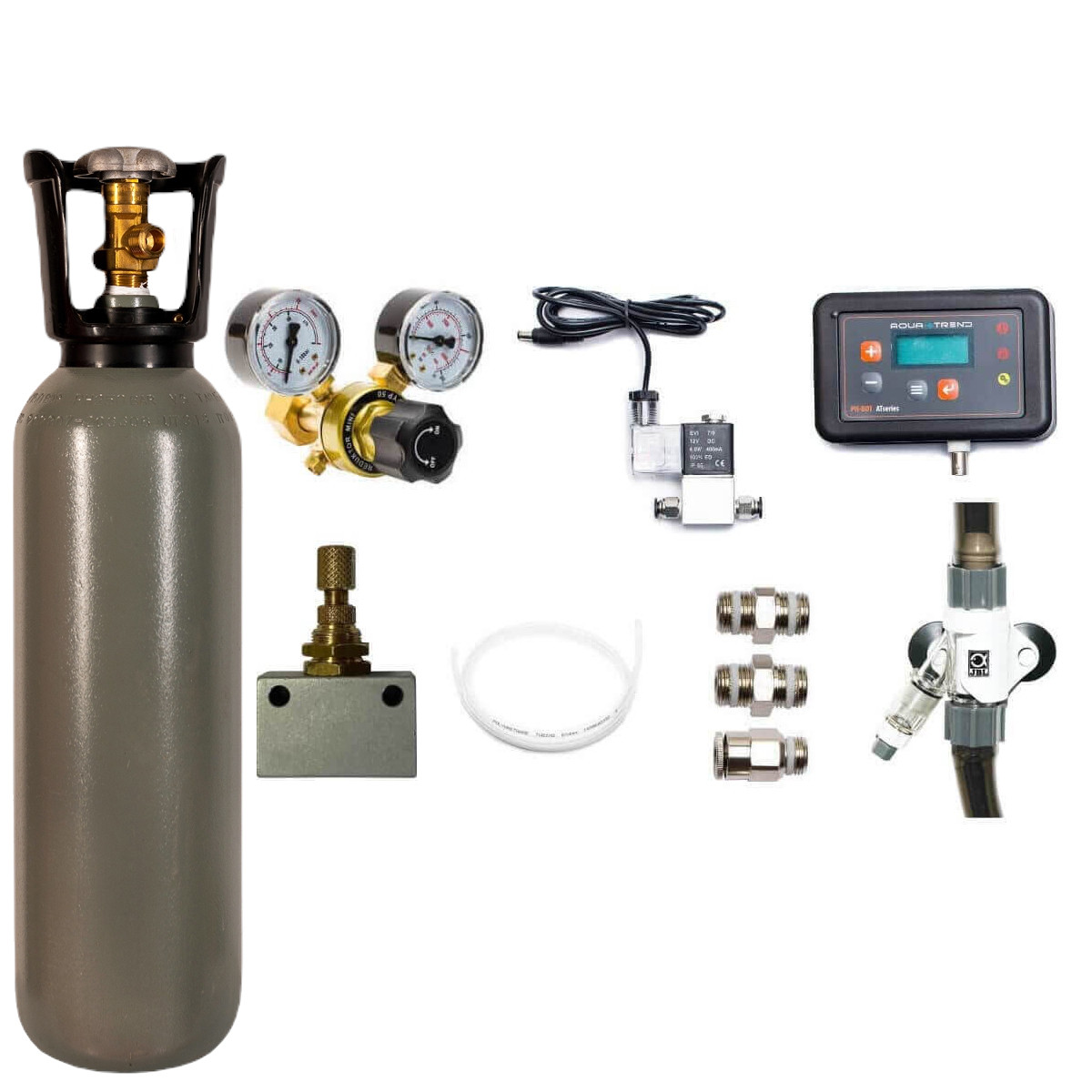 Zestaw CO2 Reaktor Max 12/16mm z butlą 5L z komputerem pH