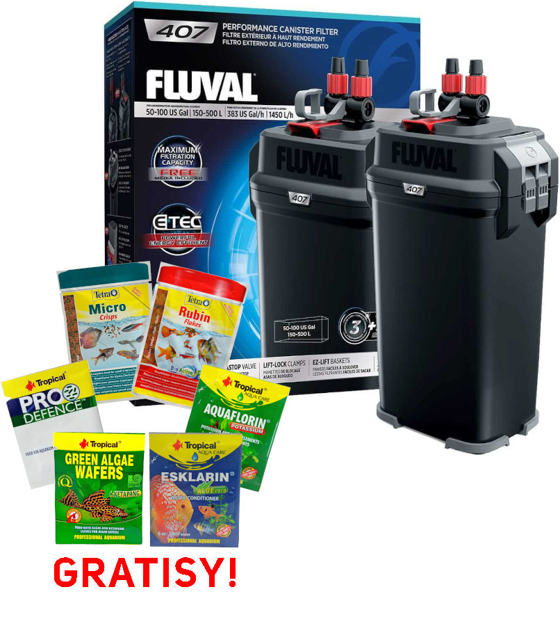 Hagen Fluval 407 filtr zewnętrzny do 500l + gratis