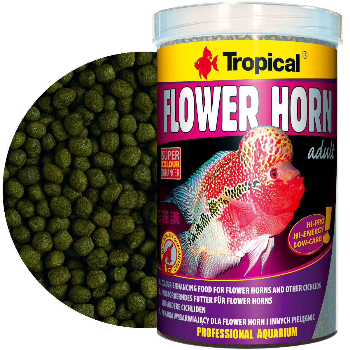 Tropical Flower Horn Adult Pellet 1000ml Pokarm dla pielęgnic