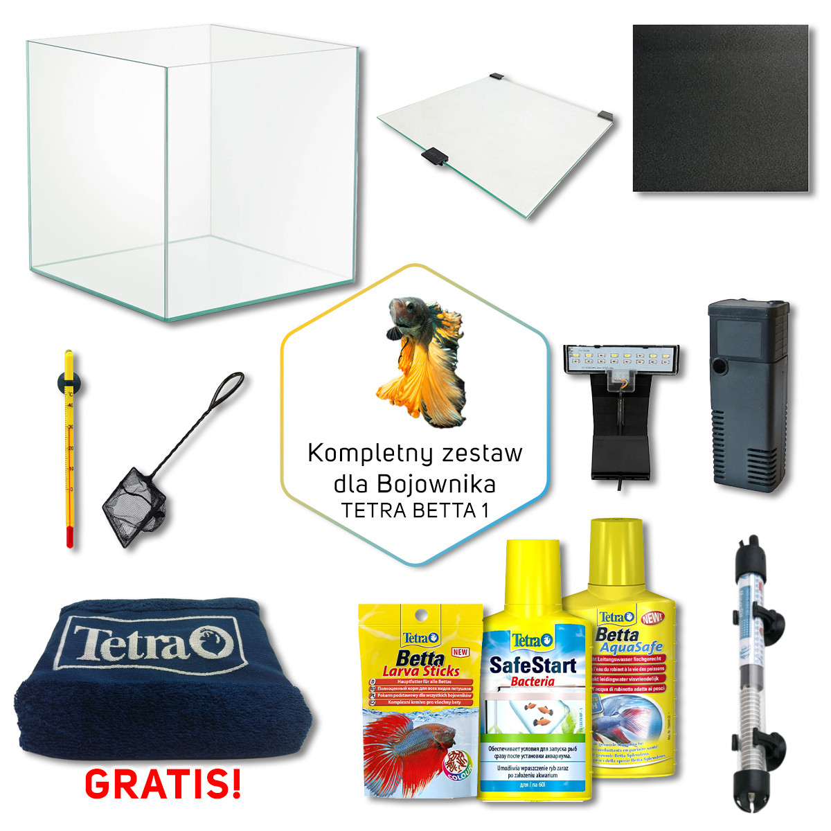 Tetra Betta 1 Zestaw akwarium dla bojownika 19L + gratis
