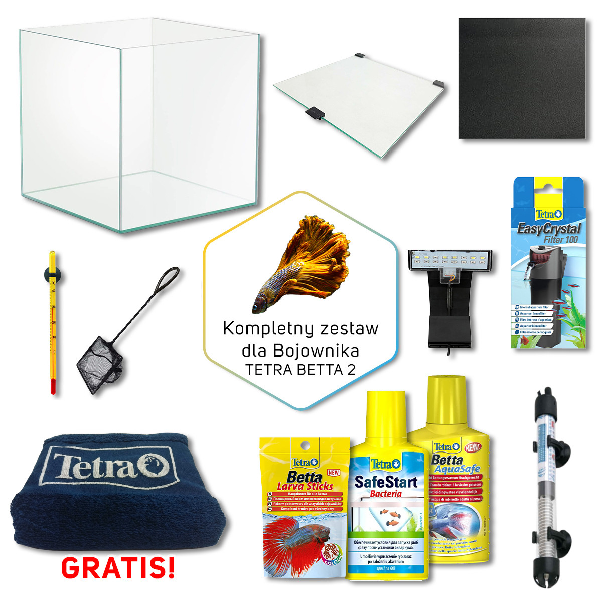 Tetra Betta 2 Zestaw akwarium dla bojownika 19L + gratis