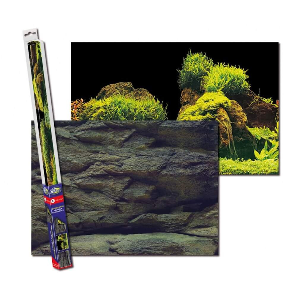 AQUA NOVA DWUSTRONNE TŁO AKWARIOWE ROCK/PLANTS L 100X50 CM