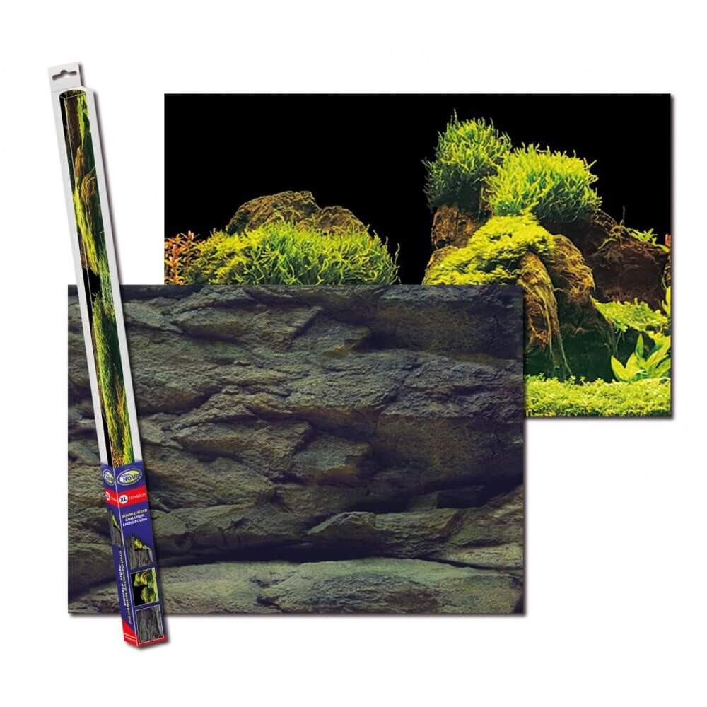 AQUA NOVA DWUSTRONNE TŁO AKWARIOWE ROCK/PLANTS XL 150X60 CM