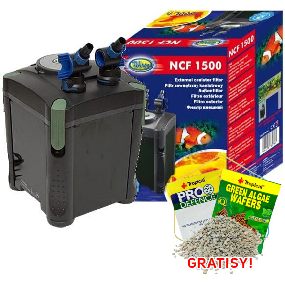Aqua Nova NCF-1500 filtr zewnętrzny do akwarium + gratisy