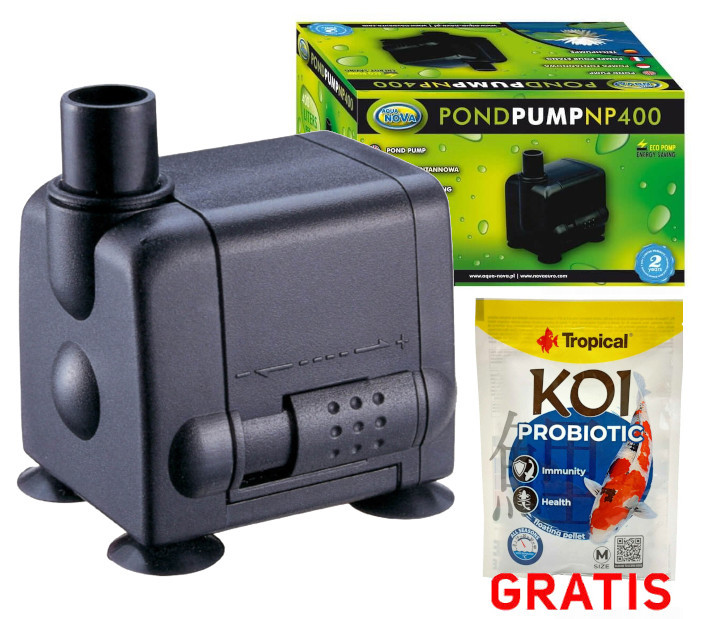 Aqua Nova NP-400 Pompa do oczka wodnego 400L/H ECO 6,5W + gratis