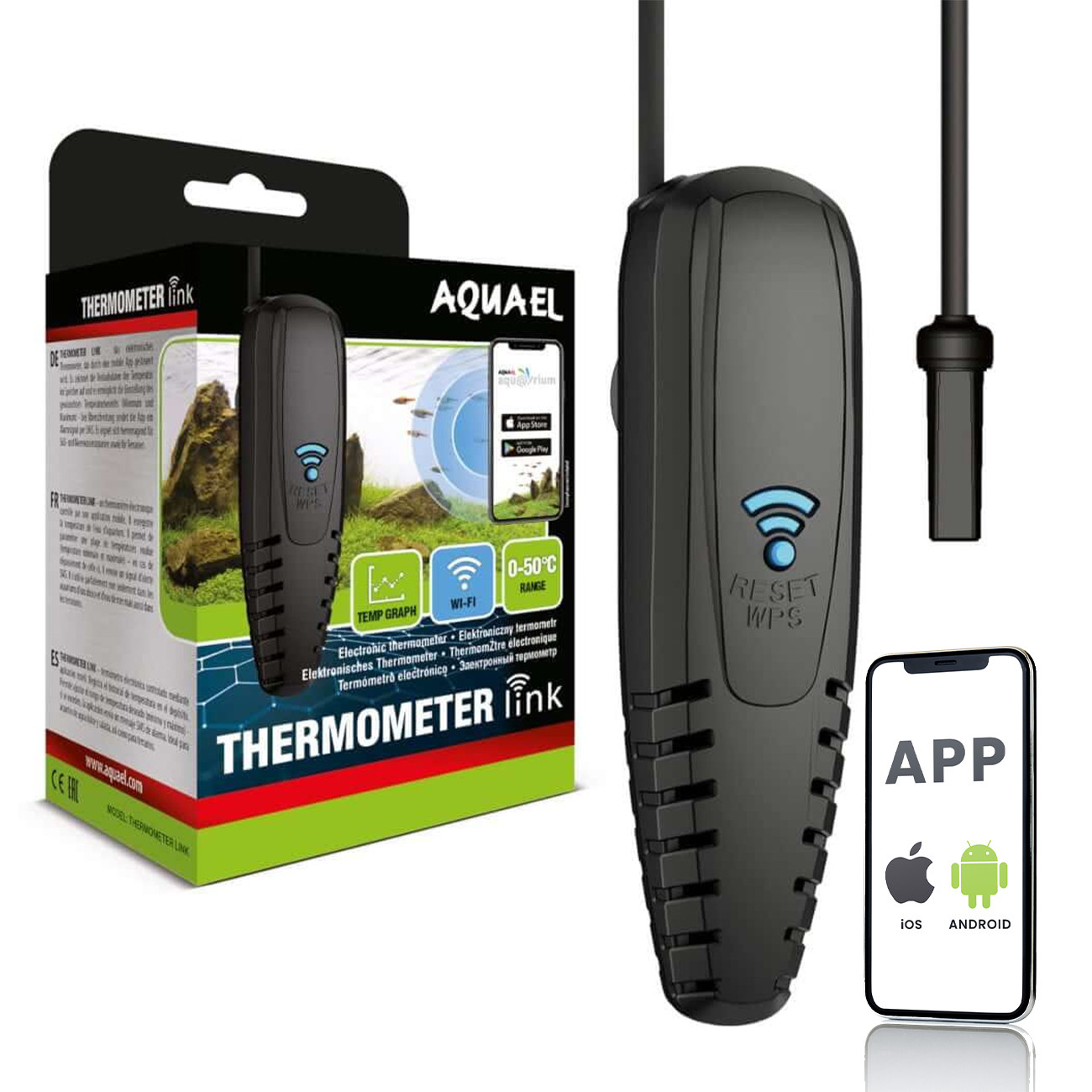 Aquael Thermometer Link Termometr Wi-Fi alarm