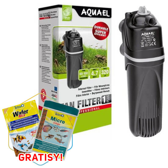 Aquael Fan-1 Plus Filtr wewnętrzny akwarium 100L + gratisy