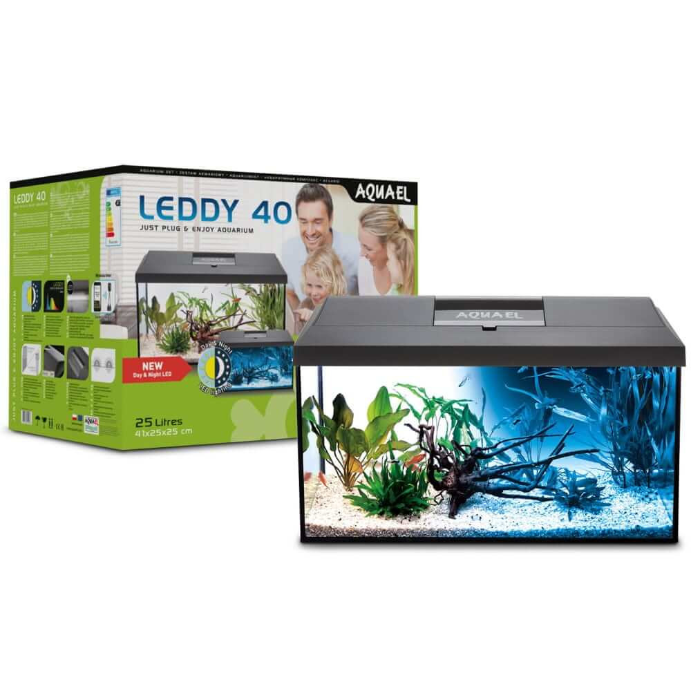 Aquael Leddy Day&Night 40 2.0 Zestaw akwarium LED czarny + gratisy