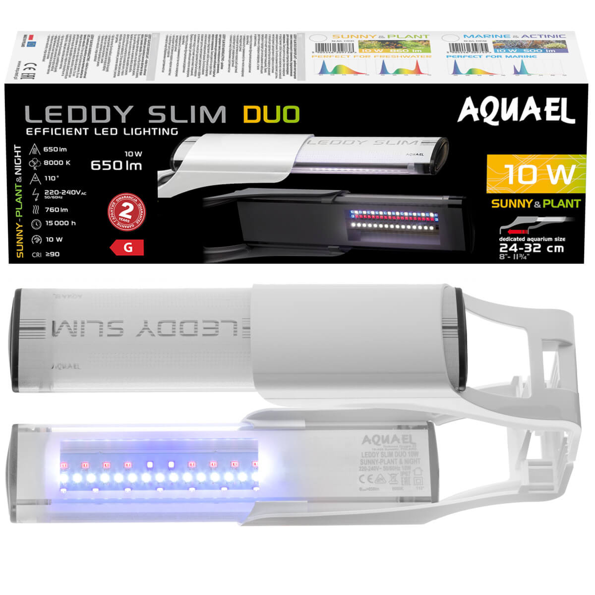 Aquael Leddy Slim Duo Sunny Plant&Night 10W LED biała