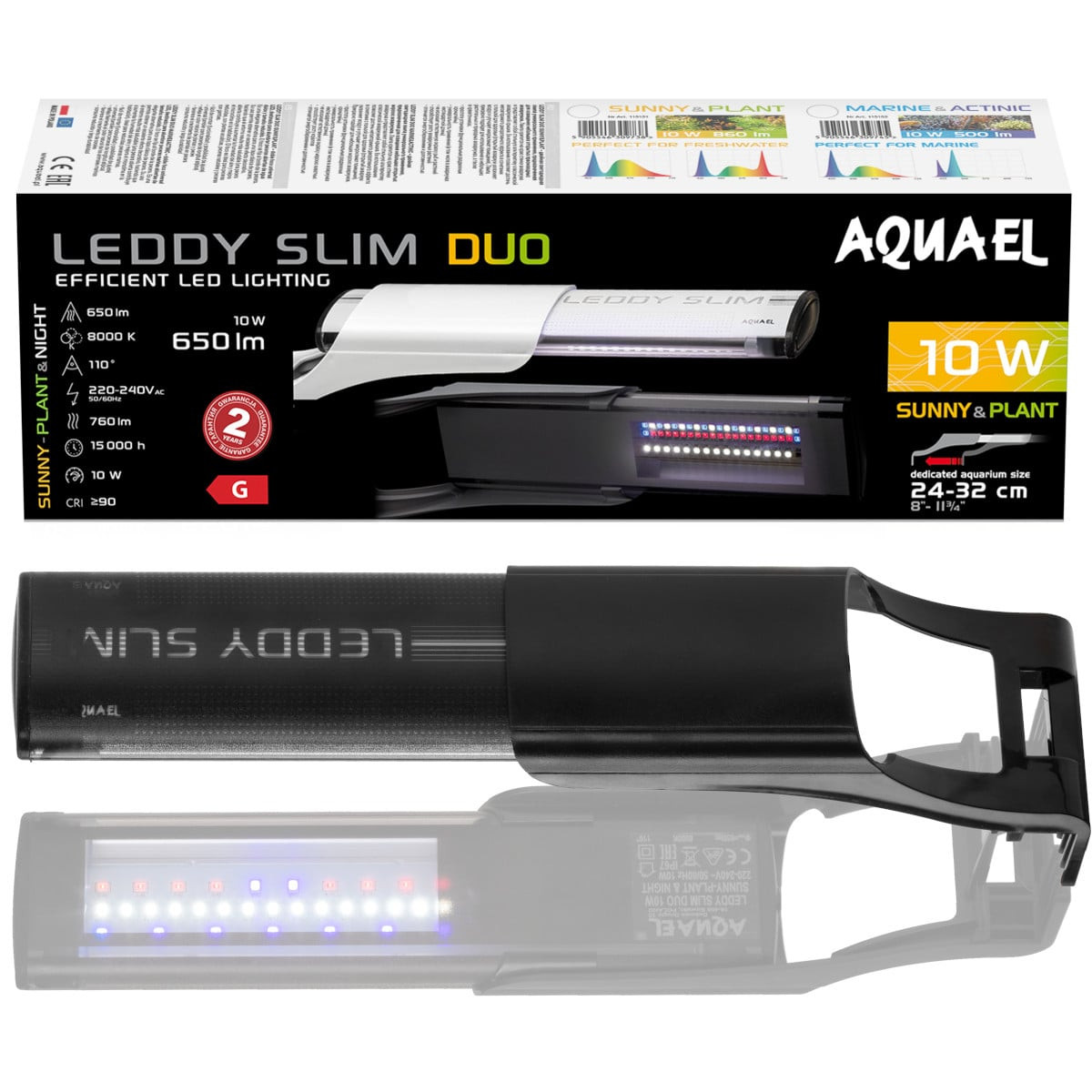 Aquael Leddy Slim Duo Sunny Plant&Night 10W LED czarna