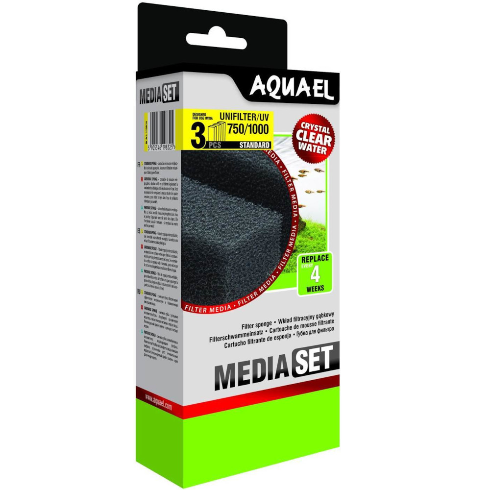 Aquael Media Set UniFilter UV 7501000 Wkład gąbkowy 3szt. 113914