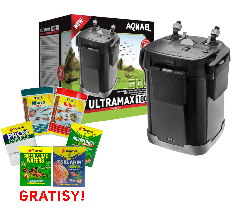 Aquael Ultramax 1000 filtr zewnętrzny 300l + gratis