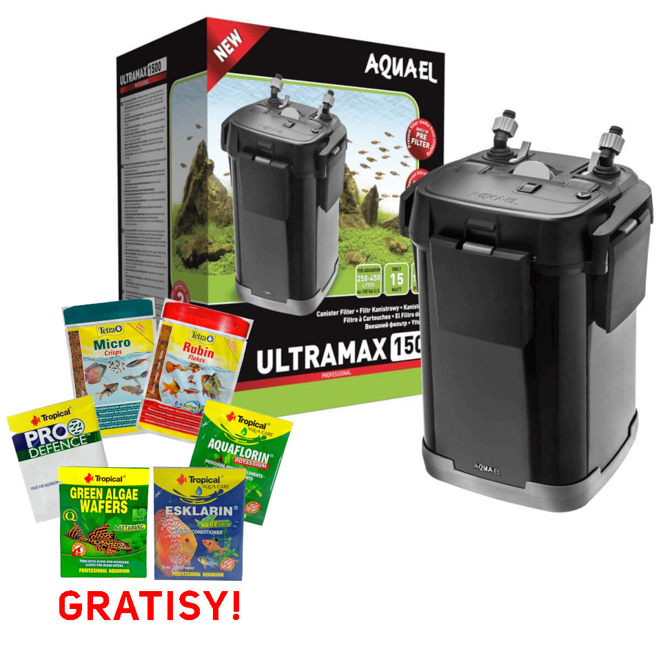 Aquael Ultramax 1500 filtr zewnętrzny 450l + gratis
