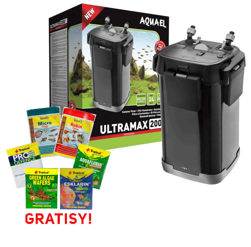 Aquael Ultramax 2000 filtr zewnętrzny 700l + gratis