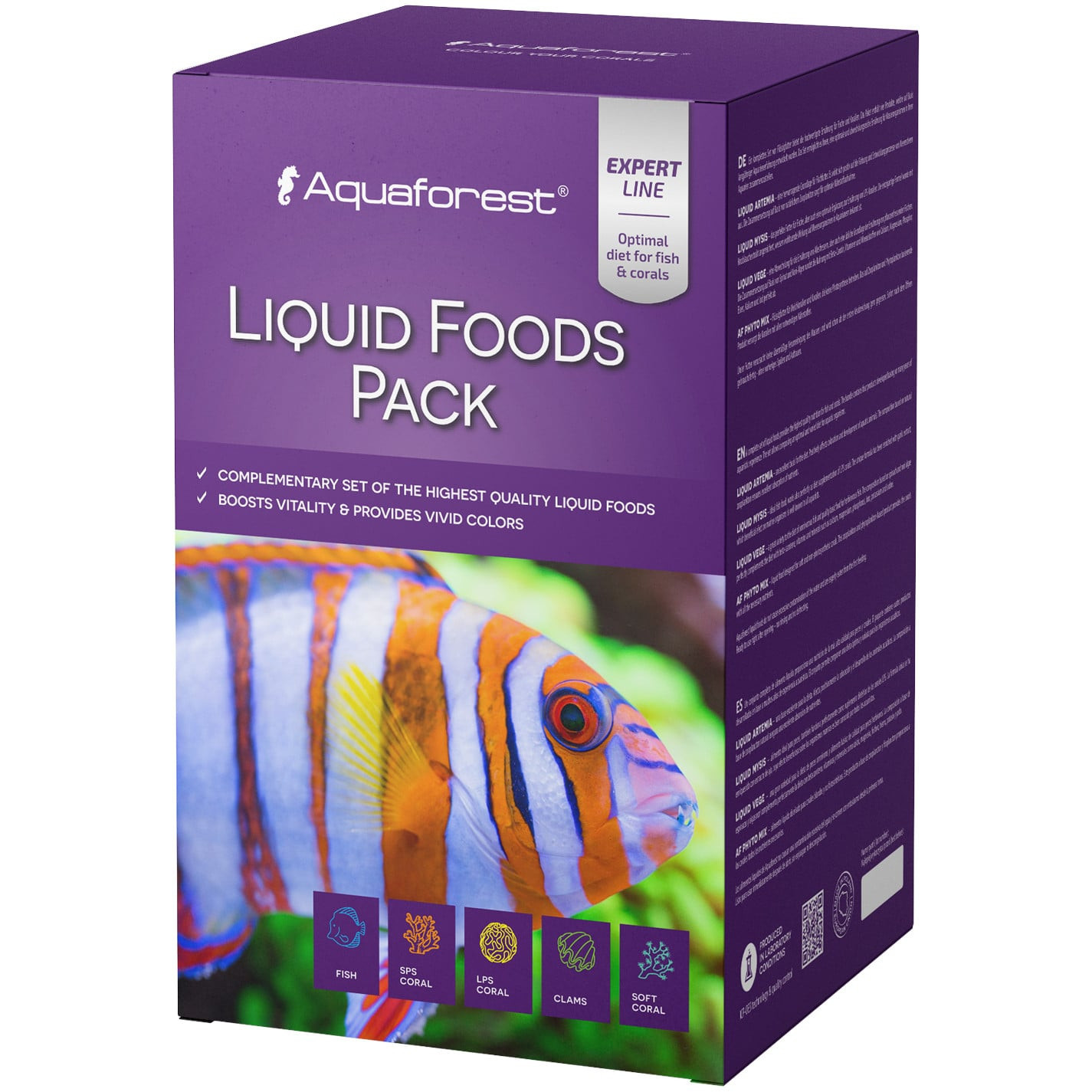 Aquaforest Liquid Foods Pack 4x250ml Zestaw pokarmów dla koralowców