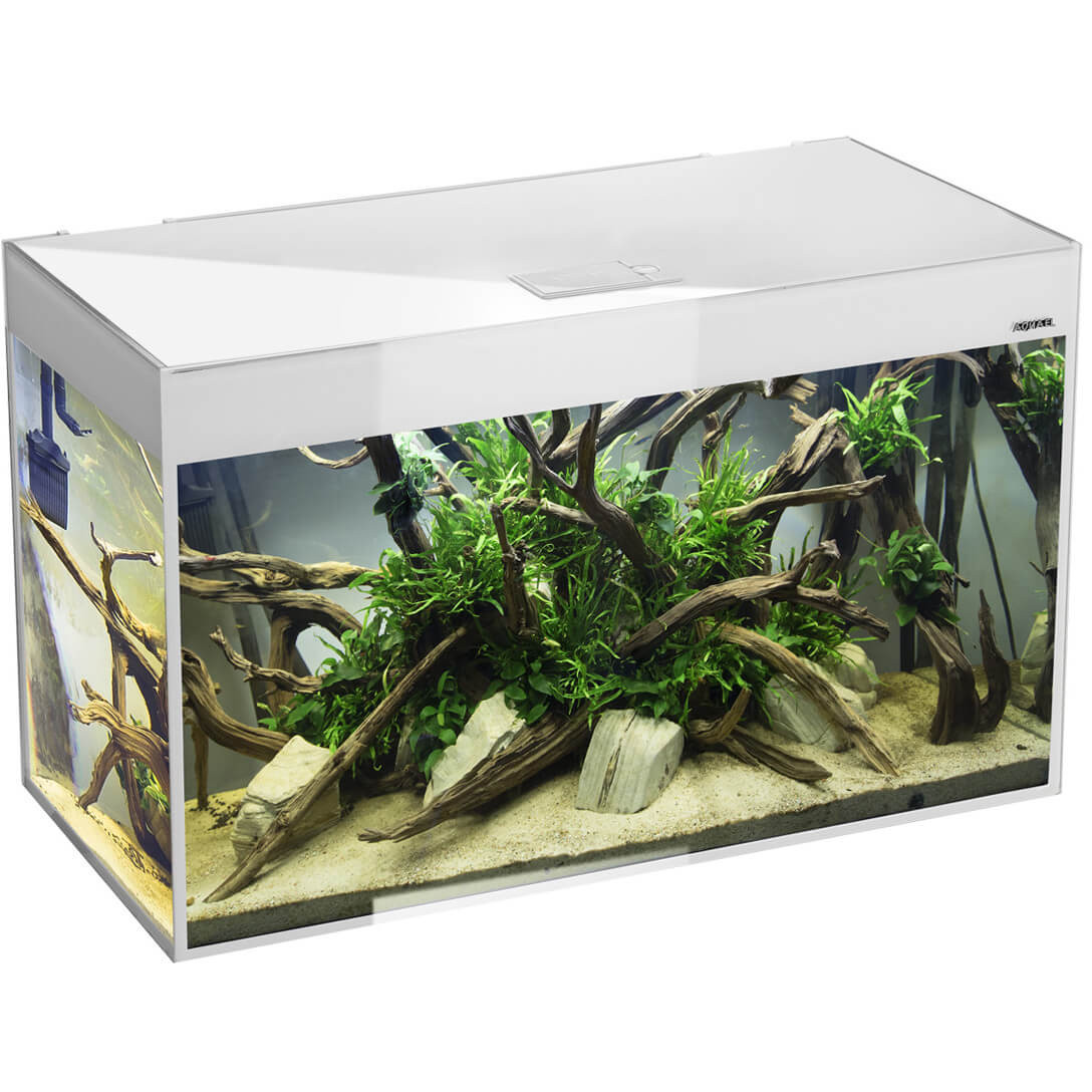 Aquael Glossy ST 150 D&N Zestaw akwarium biały LED + gratisy