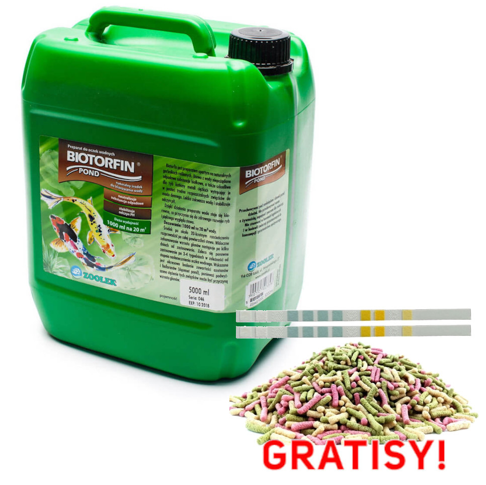 Zoolek Biotorfin 5L / 100m3 - na pH i klaruje wodę + gratisy