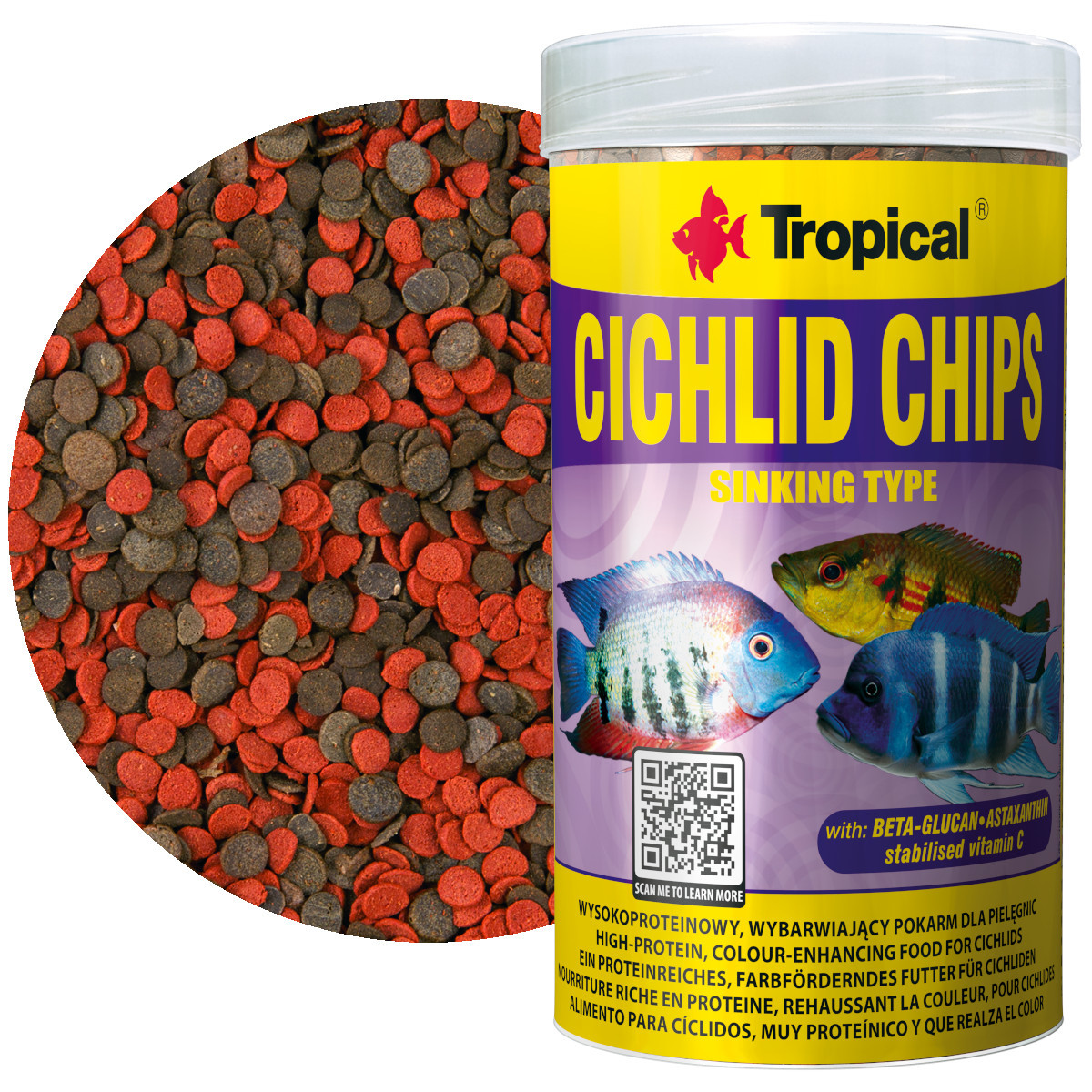 Tropical Cichlid Chips 250ml - 130g Pokarm dla pielęgnic