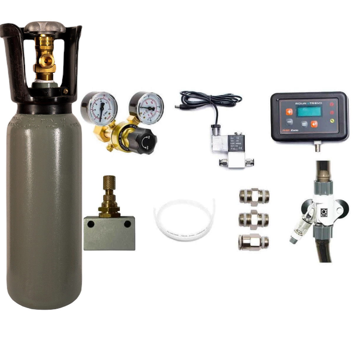 Zestaw CO2 Reaktor Max 16/22mm z butlą 2L z komputerem pH do akwarium