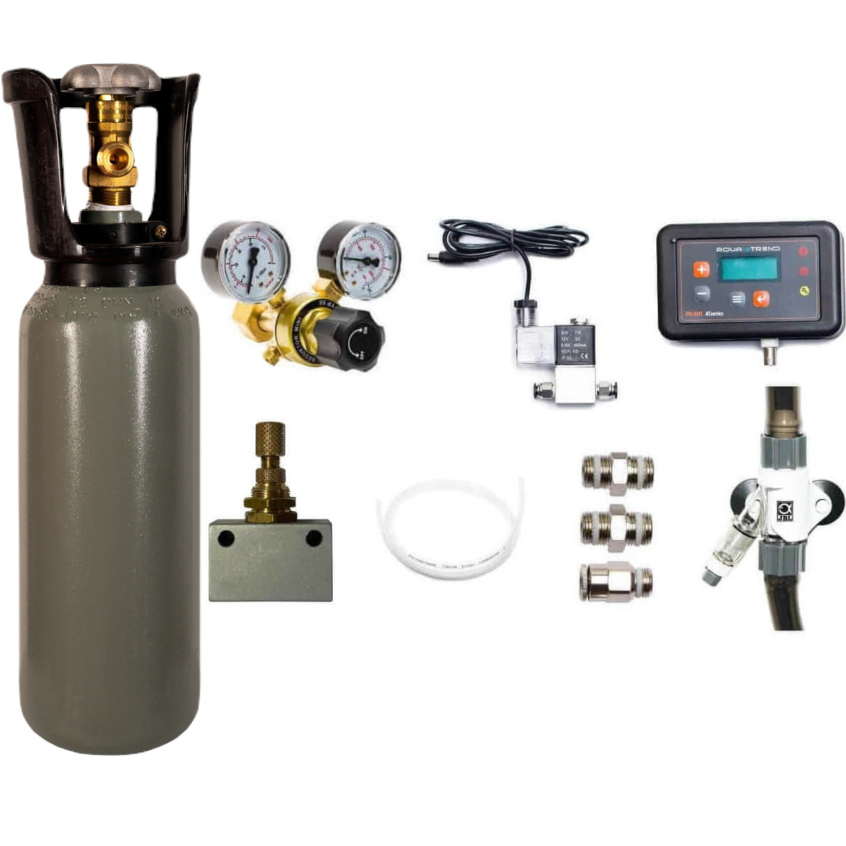 Zestaw CO2 Reaktor Max 12/16mm z butlą 2L z komputerem pH do akwarium