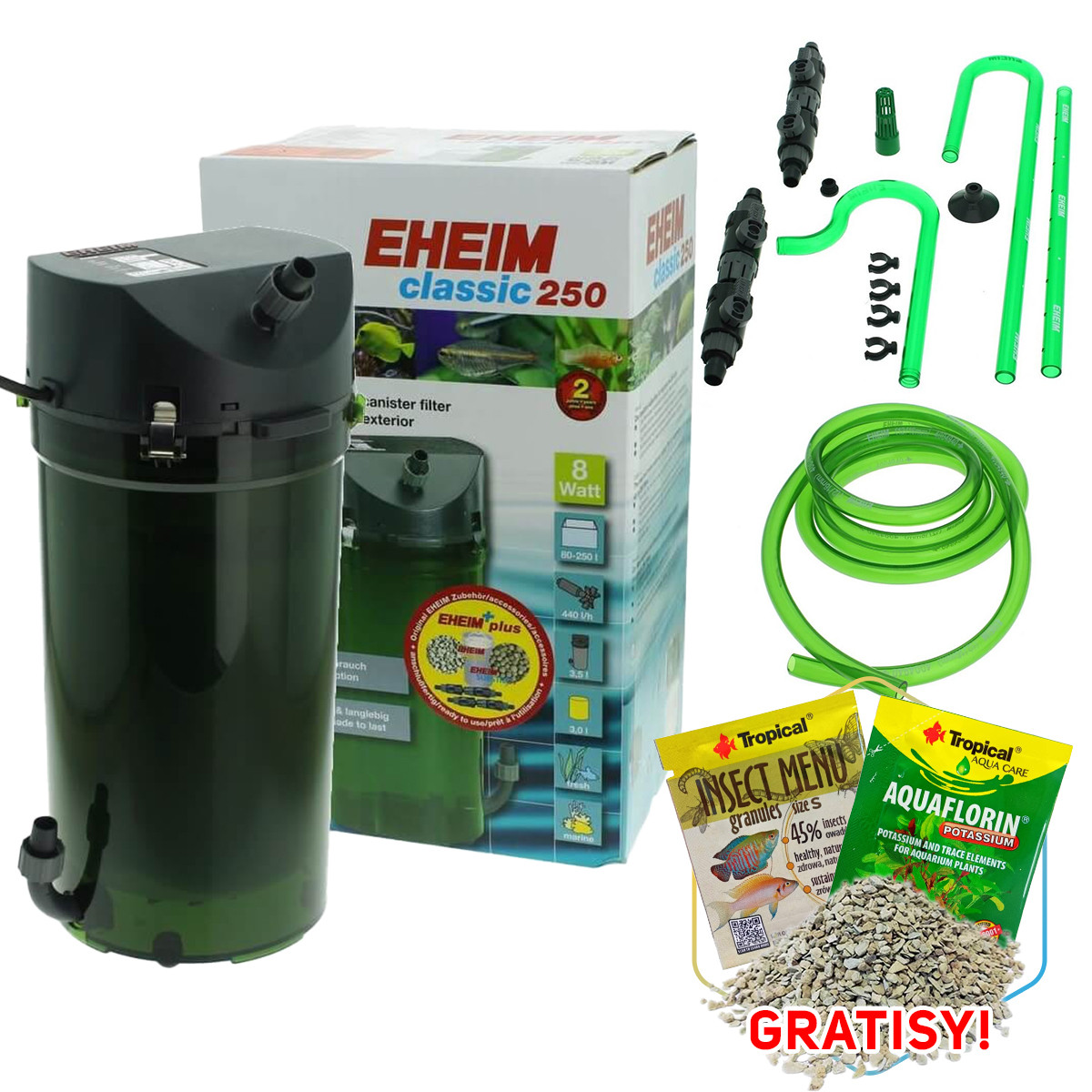 Eheim Classic 250 2213++ zawory + media + gratisy