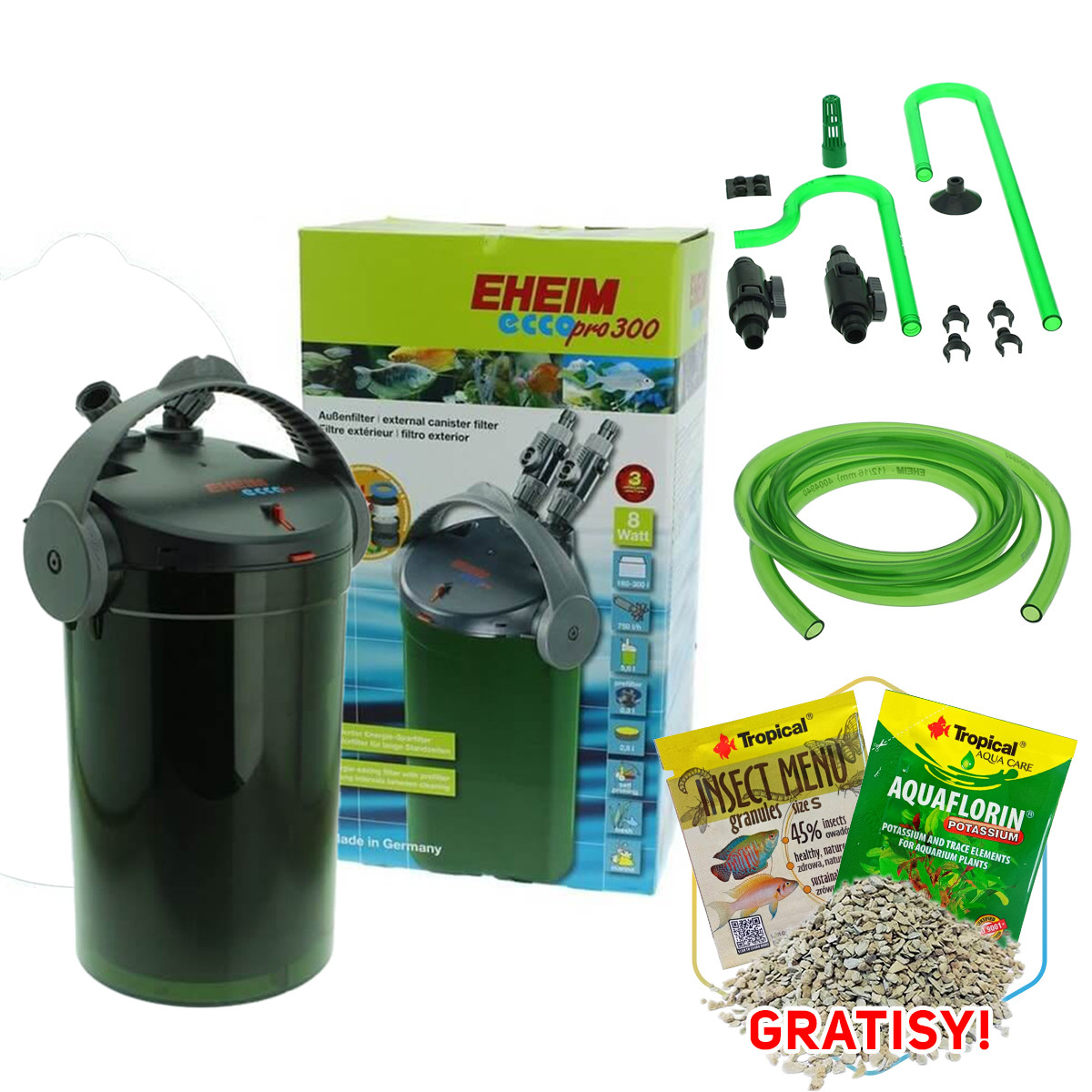 Eheim Ecco Pro 300 filtr zewnętrzny do akwarium 160-300l + gratisy