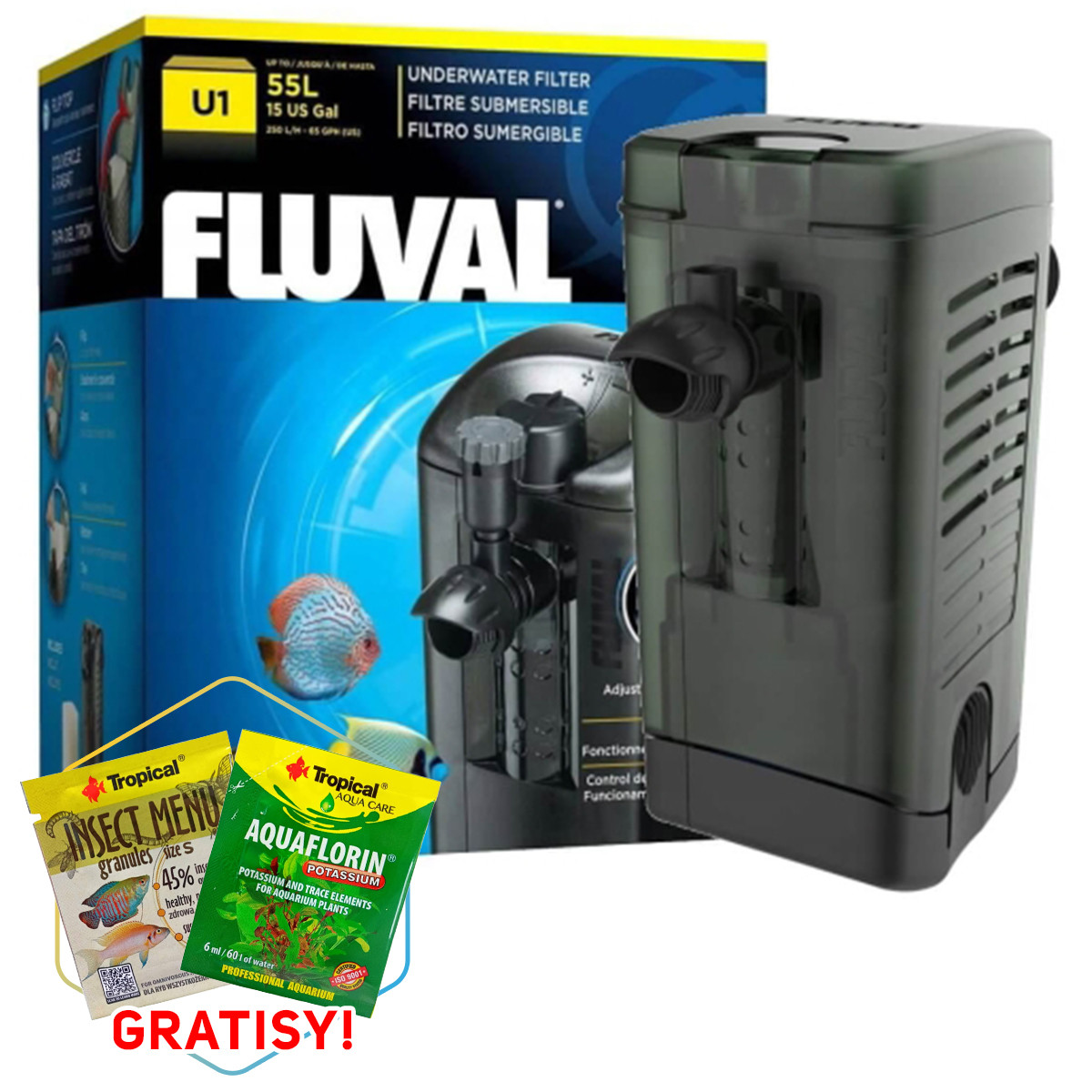 Hagen Fluval U1 Filtr wewnętrzny do akwarium 55L