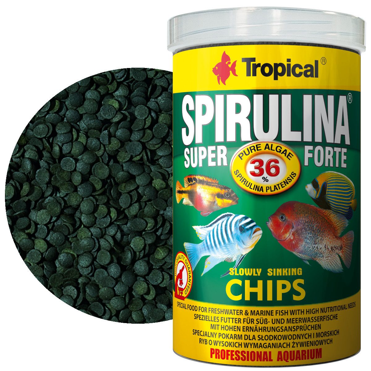 Tropical Super Spirulina Forte Chips 1000ml Pokarm dla ryb