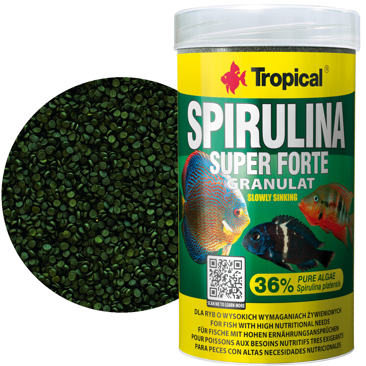 Tropical Super Spirulina Forte Granulat 250ml Pokarm dla ryb