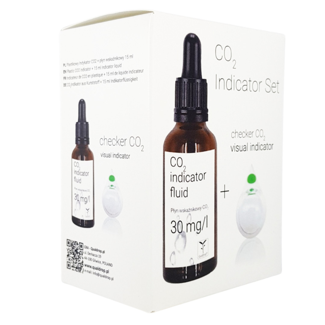 Qualdrop  CO2 Indicator Set -  Indykator CO2 Visual + płyn wskaźnikowy 15ml