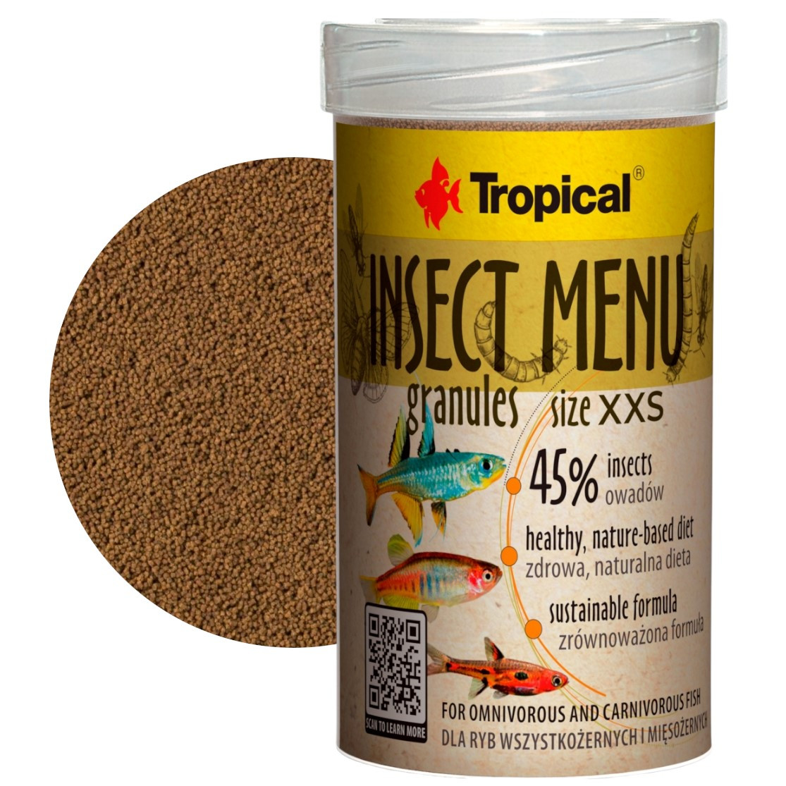 Tropical Insect Menu Granules XXS 100ml Pokarm 45% owadów