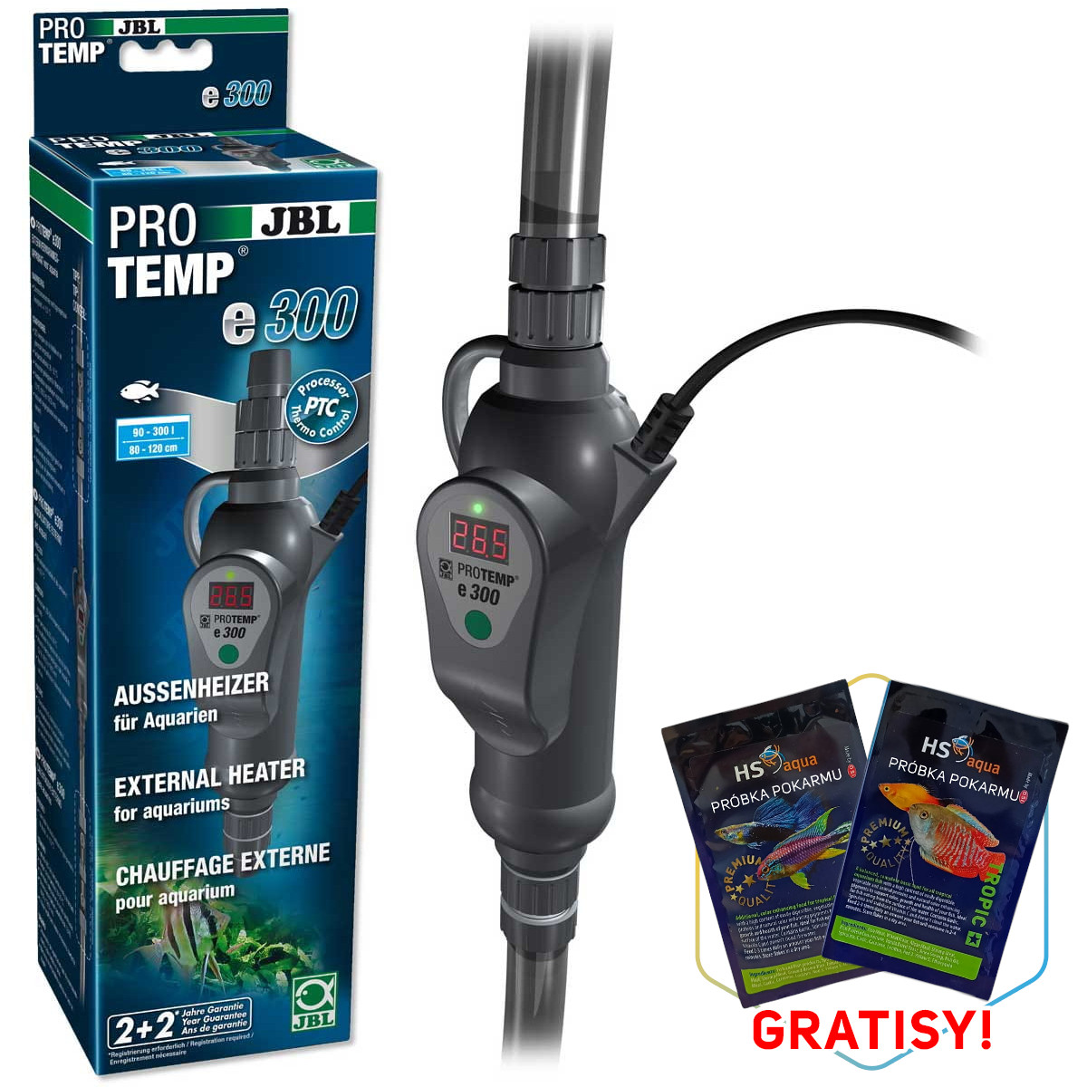 JBL ProTemp e300 grzałka zewnętrzna przepływowa + gratisy