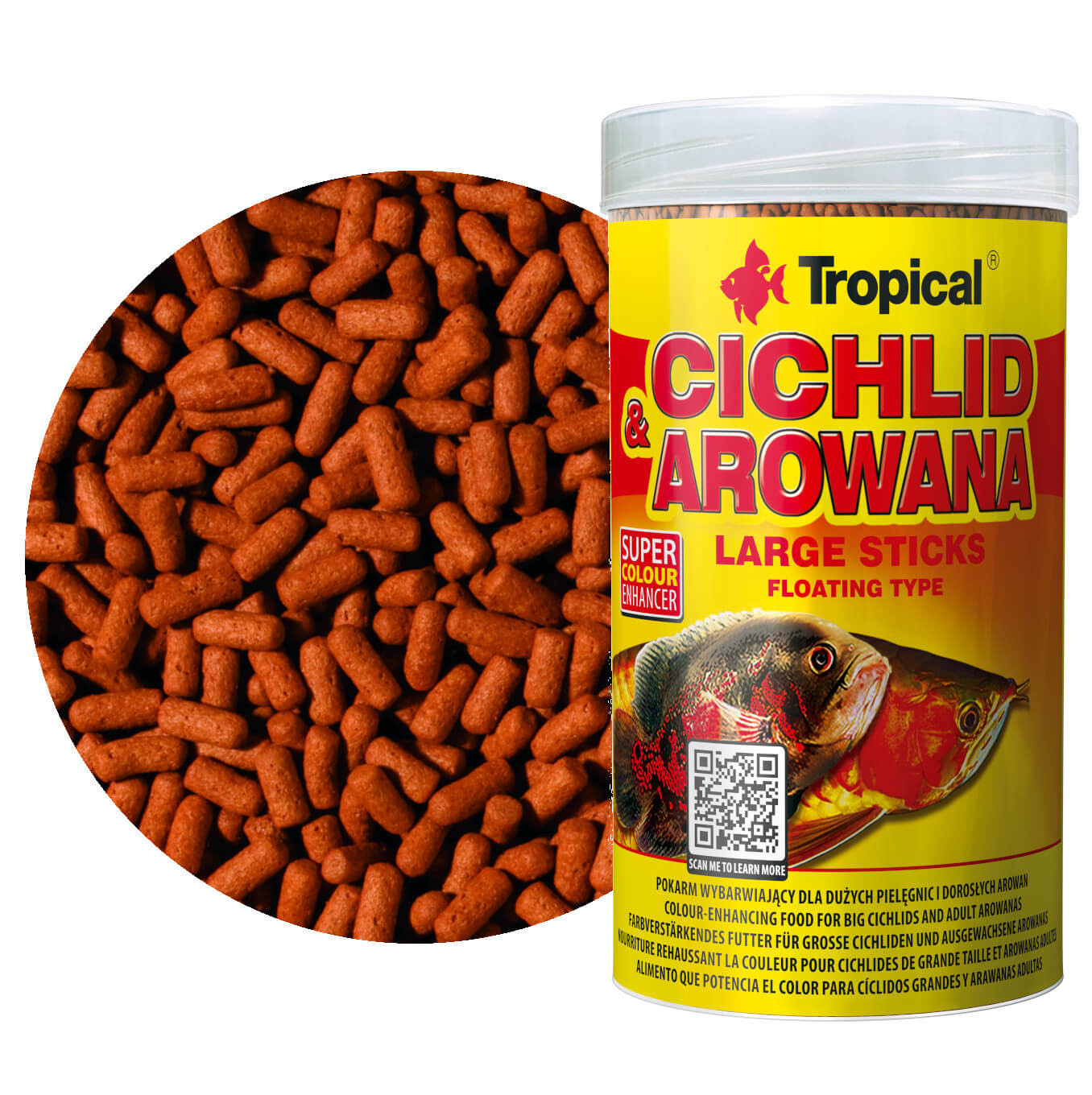 Tropical Cichlid&Arowana Large Sticks 250ml - 75g Pokarm dla ryb
