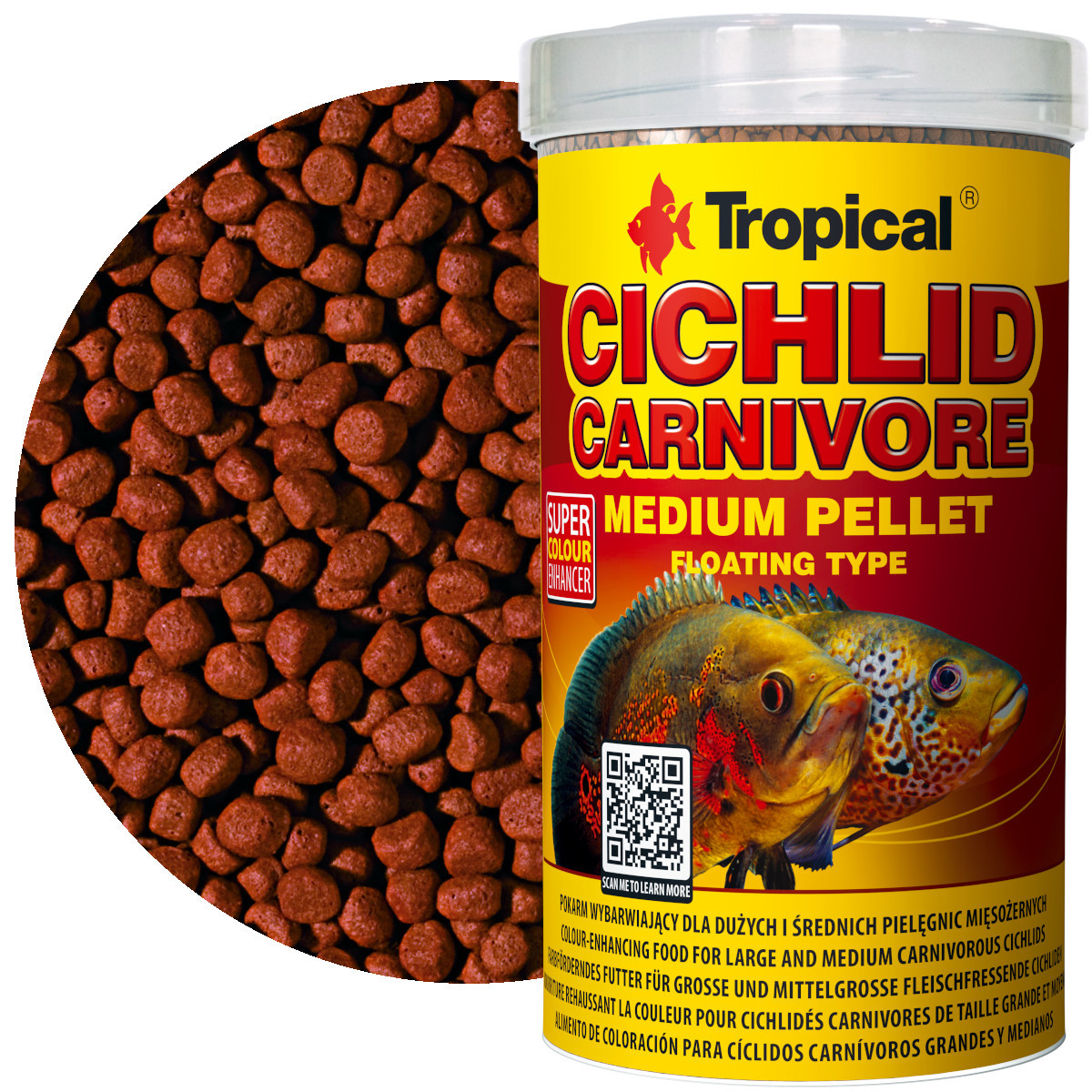 Tropical Cichlid Carnivore Medium Pellet 500ml - 180g Pokarm dla pielęgnic
