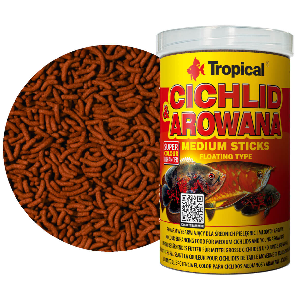 Tropical Cichlid&Arowana Medium Sticks 1000ml - 360g Pokarm dla ryb