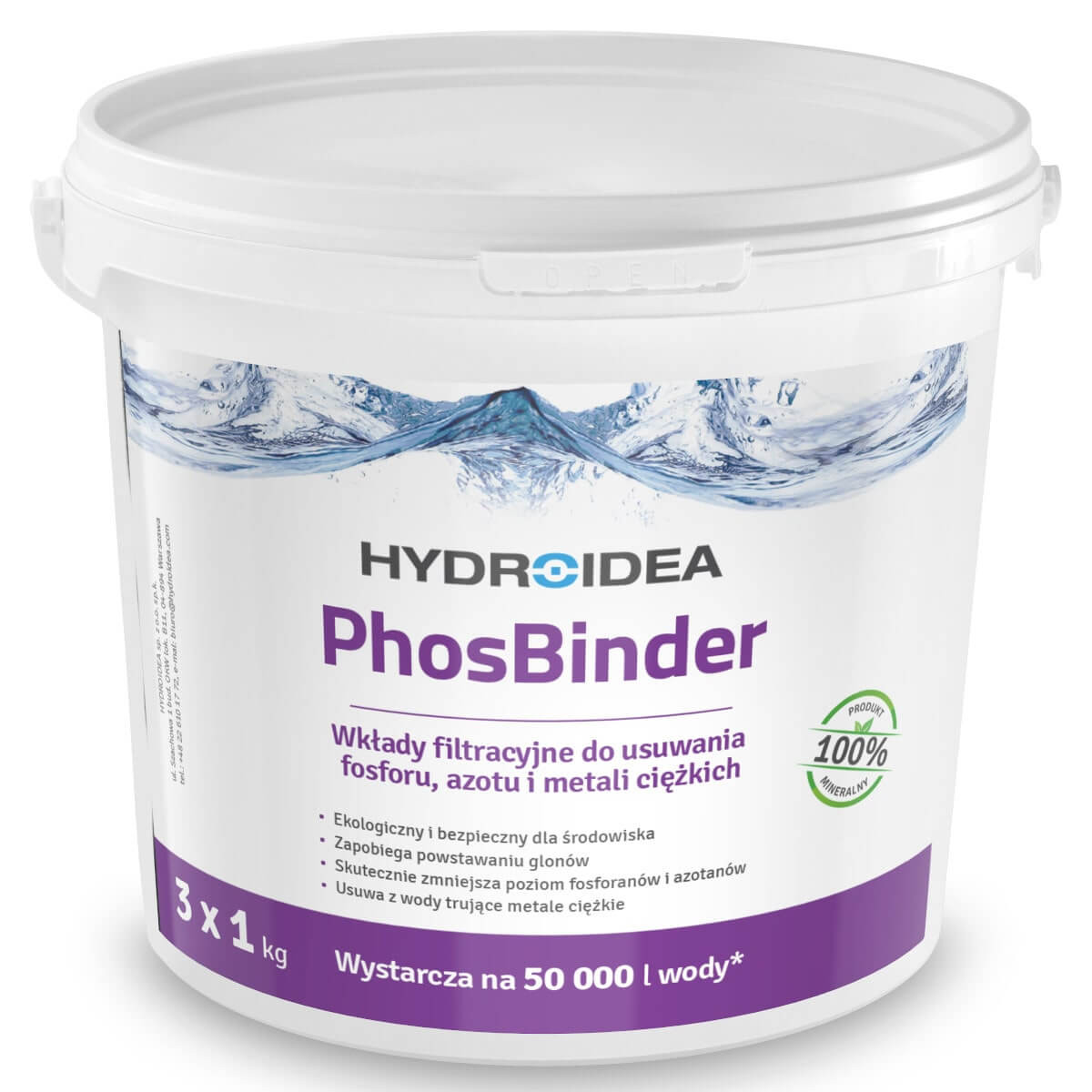 HYDROIDEA PHOSBINDER 3X1KG - WKŁADY FILTRACYJNE DO OCZKA STAWU