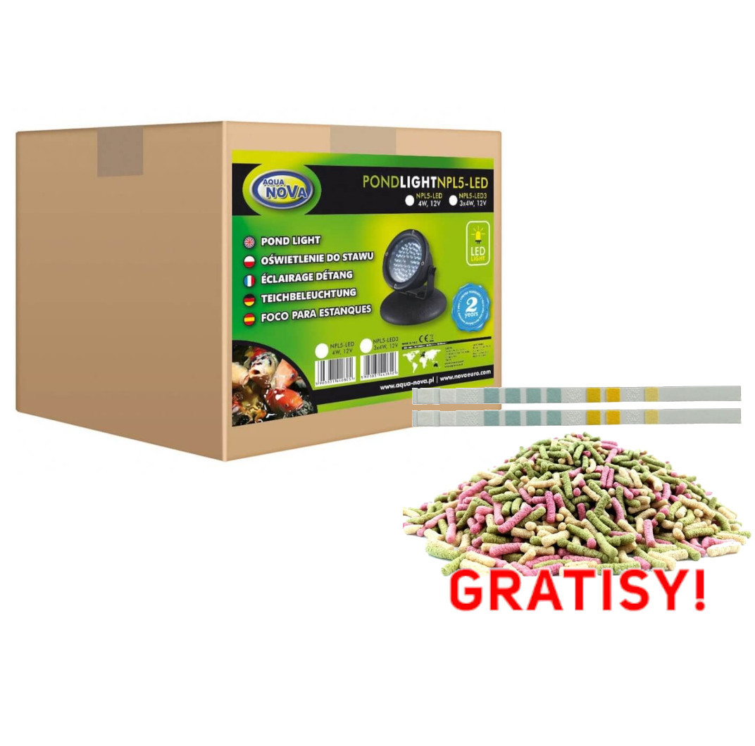 Aqua Nova NPL5-LED Lampa reflektor LED do oczka wodnego + gratisy