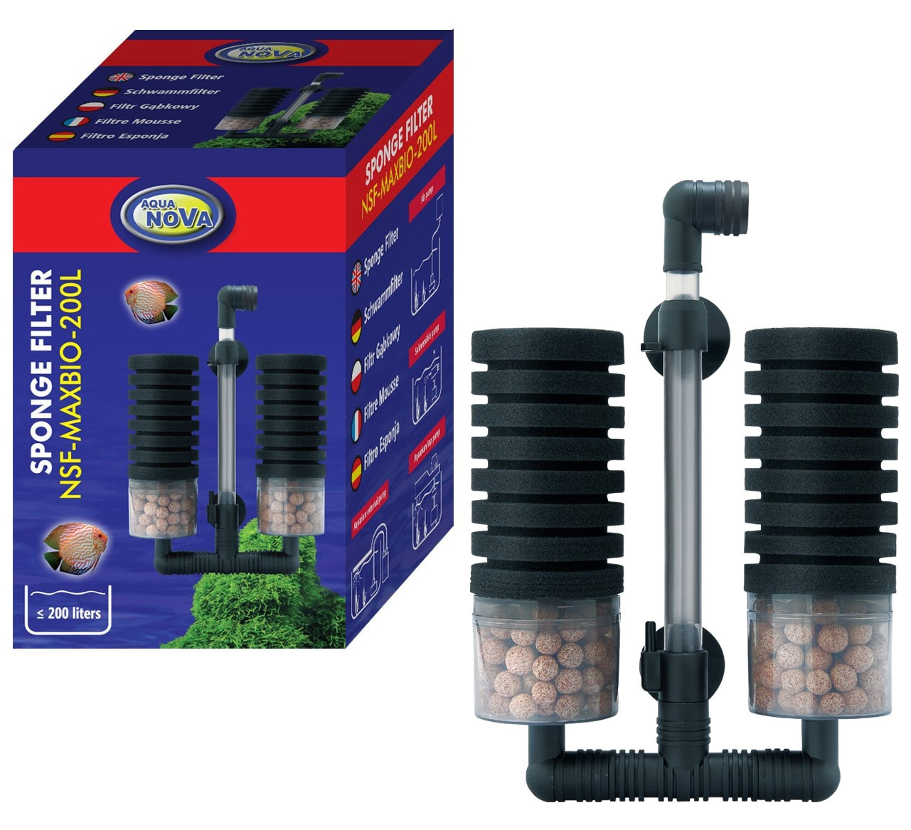 Aqua Nova NSF-Maxbio-200L Filtr gąbkowo-ceramiczny biochemiczny do akwarium