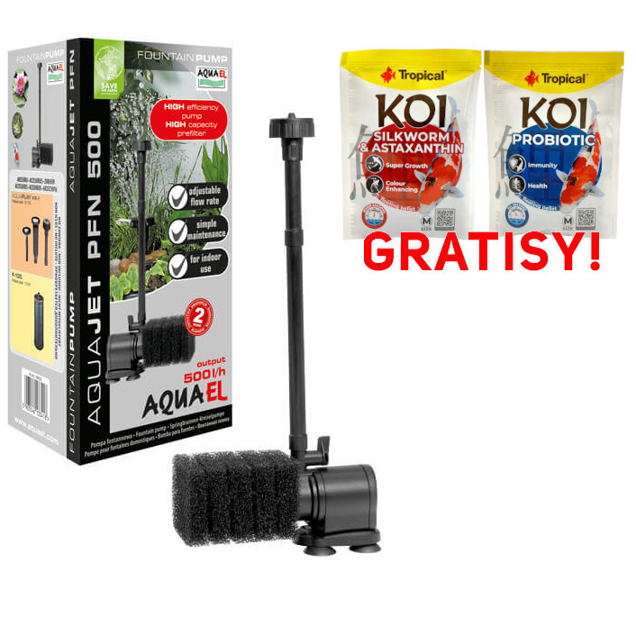 Aquael PFN-500 Pompa fontannowa do oczka + gratisy